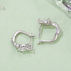 925 Sterling Silver Earrings with White Gold Plating and CZ