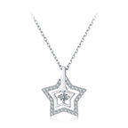 925 Sterling Silver White Gold Plated Moissanite 40+5cm Necklace for Women