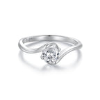 925 Sterling Silver 5mm Moissanite Ring for Women