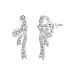 925 Silver White Gold Plated CZ Pavé 1.7 x 0.7 cm Earrings for Women
