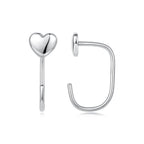 925 Silver White Gold Plated 1.4cm Brass Earrings for Women