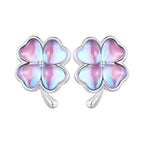 925 Sterling Silver Transparent Glass Earrings for Women