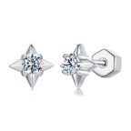 925 Sterling Silver 0.1 Carat Moissanite Earrings for Women