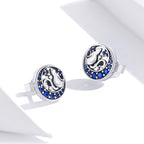 925 Sterling Silver Oxidized CZ Pavé Earrings