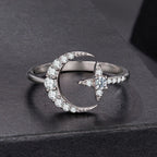 925 Sterling Silver Moissanite 0.25cm White Gold Plated Ring - Size E for Women