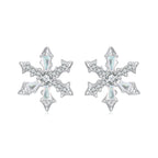 925 Sterling Silver Earrings with Plated White Gold and CZ
