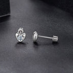 925 Sterling Silver Moissanite Earrings 0.5cm for Women