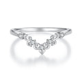 925 Sterling Silver White Gold Plated Moissanite Size 6 Ring for Women