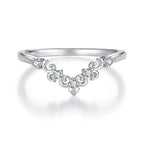 925 Sterling Silver White Gold Plated Moissanite Size 6 Ring for Women
