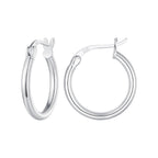 925 Sterling Silver Plated Platinum Earrings 24x2mm for Women
