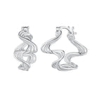 925 Sterling Silver Earrings 18mm x 10mm for Women