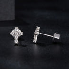925 Sterling Silver Moissanite Earring 0.7x0.6cm for Women