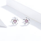 925 Sterling Silver Earrings with CZ in Pavé Setting