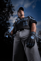 Drip & Rip™ 'Baller' Series Premium Leather Long Cuff Batting Glove Black Ice