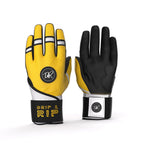 Drip & Rip™ 'Baller' Series Premium Leather Long Cuff Batting Gloves Danger Zone