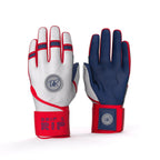 Drip & Rip™ "Baller" Series Premium Leather Long Cuff Batting Glove Flags