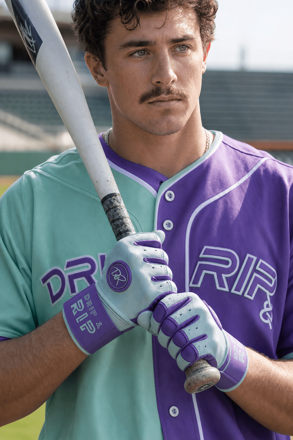 Drip & Rip™ 'Baller' Series Premium Leather Long Cuff Batting Glove Mint Condition