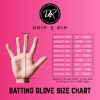 Drip & Rip™ 'Baller' Series Premium Leather Long Cuff Batting Glove Big Drip Energy