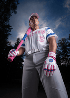 Drip & Rip™ 'Baller' Series Premium Leather Long Cuff Batting Glove South Beach Smoke