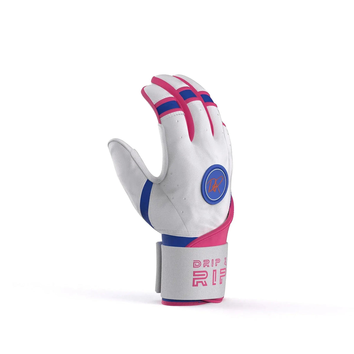 Drip & Rip™ 'Baller' Series Premium Leather Long Cuff Batting Glove South Beach Smoke