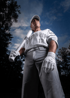 Drip & Rip™ "Baller" Series Premium Leather Long Cuff Batting Gloves Specter