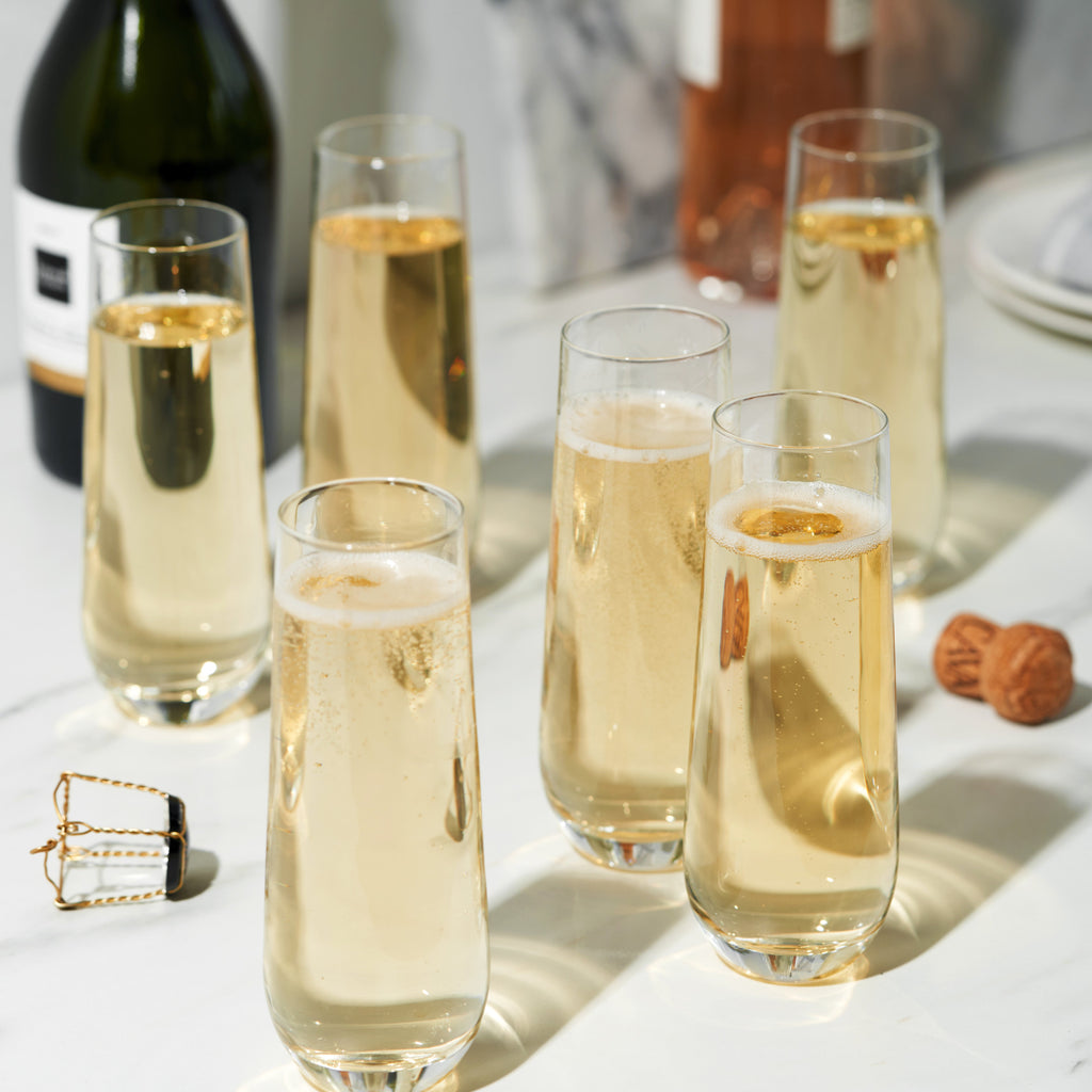 Stemless Champagne Flutes Set of 8