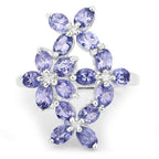 2.89 Carat Genuine Tanzanite .925 Sterling Silver Ring