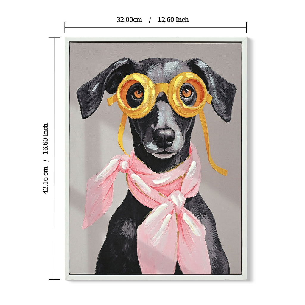 Vacation Day Puppy Wall Decor - Pink / Black