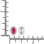1.96 Carat Genuine Ruby and White Diamond 14K White Gold Earrings