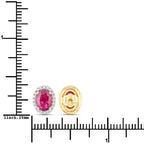 1.96 Carat Genuine Ruby and White Diamond 14K Yellow Gold Earrings