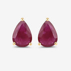 1.60 Carat Genuine Ruby 10K Yellow Gold Earrings