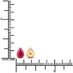 1.60 Carat Genuine Ruby 10K Yellow Gold Earrings