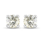 0.71 Carat Genuine White Diamond 14K White Gold Earrings