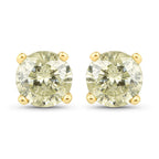 1.15 Carat Genuine LB Diamond 14K Yellow Gold Earrings