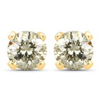 0.98 Carat Genuine LB Diamond 14K Yellow Gold Earrings