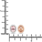 1.61 Carat Genuine Morganite and White Diamond 14K Rose Gold Earrings