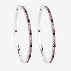2.24 Carat Genuine Multi Sapphire .925 Sterling Silver Earrings