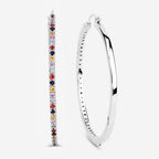 2.24 Carat Genuine Multi Sapphire .925 Sterling Silver Earrings