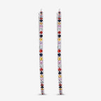 2.24 Carat Genuine Multi Sapphire .925 Sterling Silver Earrings