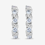 1.08 Carat Genuine Aquamarine and White Topaz .925 Sterling Silver Earrings
