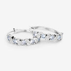 1.08 Carat Genuine Aquamarine and White Topaz .925 Sterling Silver Earrings