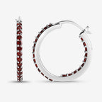 1.92 Carat Genuine Garnet .925 Sterling Silver Earrings