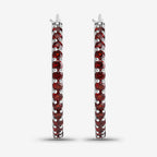 1.92 Carat Genuine Garnet .925 Sterling Silver Earrings