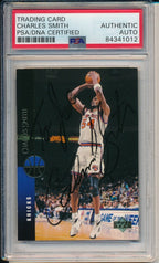 Charles Smith Knicks Signed/Auto 1994 Upper Deck Card #115 PSA/DNA 163609