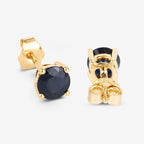 1.70 Carat Genuine Blue Sapphire 10K Yellow Gold Earrings