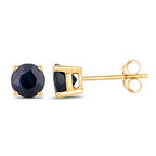 1.70 Carat Genuine Blue Sapphire 10K Yellow Gold Earrings