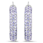 3.06 Carat Genuine Tanzanite .925 Sterling Silver Earrings