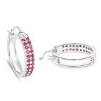 2.20 Carat Genuine Ruby .925 Sterling Silver Earrings