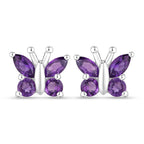 1.00 Carat Genuine Amethyst .925 Sterling Silver Earrings