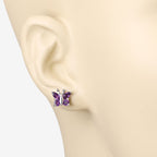 1.00 Carat Genuine Amethyst .925 Sterling Silver Earrings